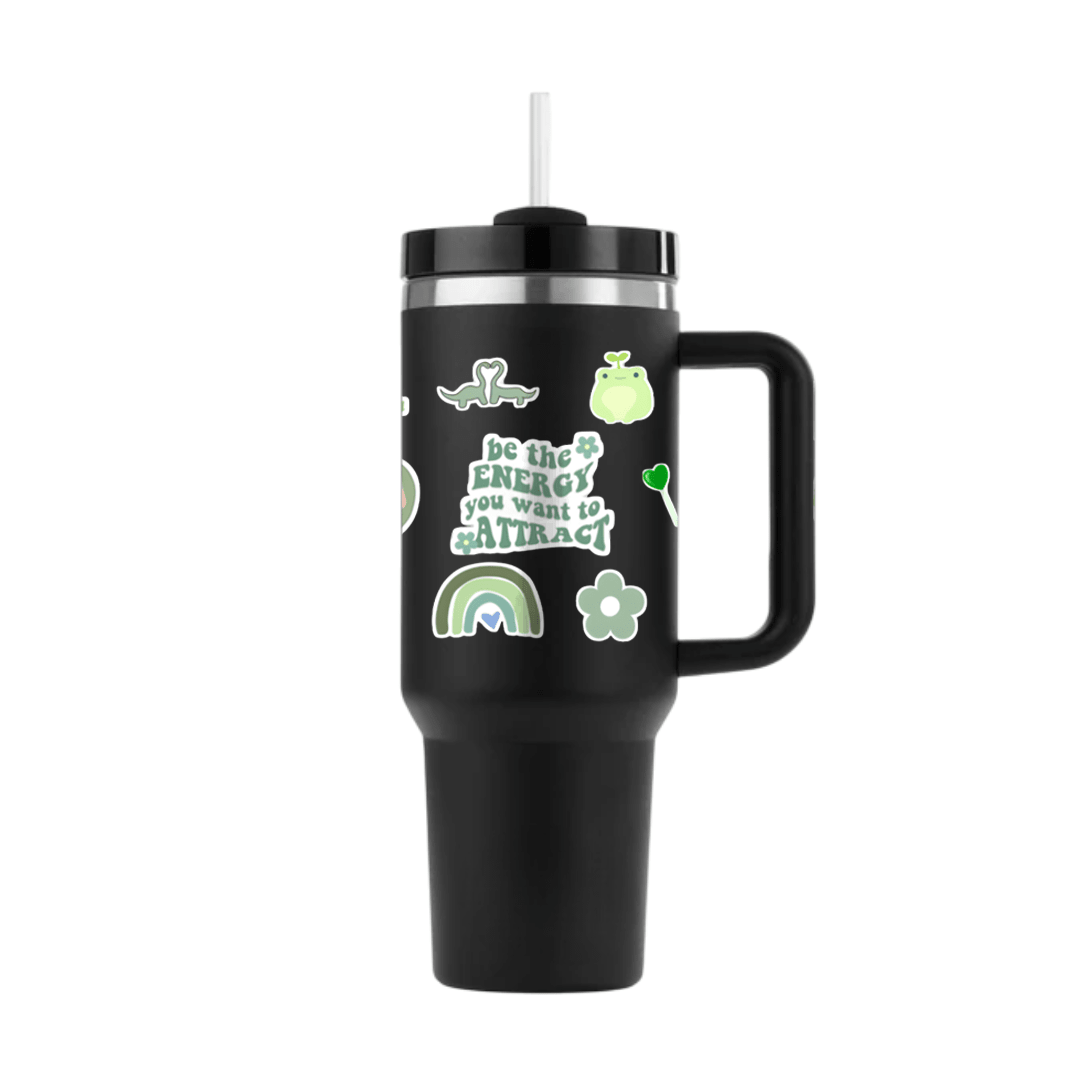 The Matcha Magic Tumbler - Memories InsiteGREEN STICKER TUMBLER-BLACK STAN